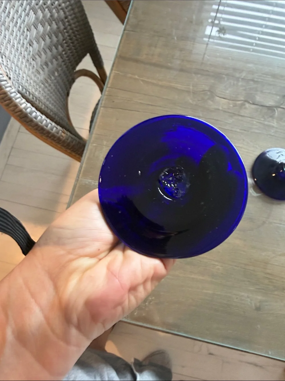 Pier 1 Blue-Rimmed Martini Glasses (Pair)